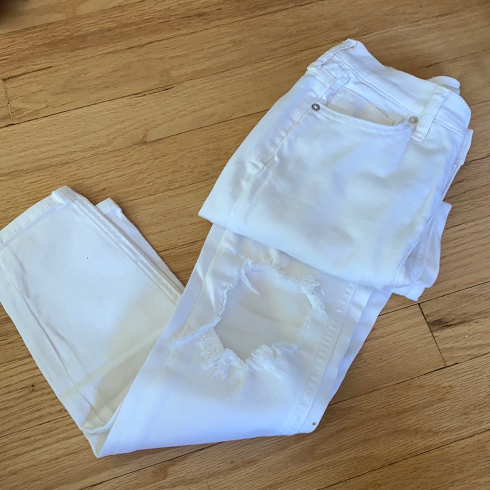 free people white ripped jeans